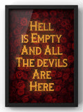 Hell Is Empty Gothic Quote Digital Wall Art