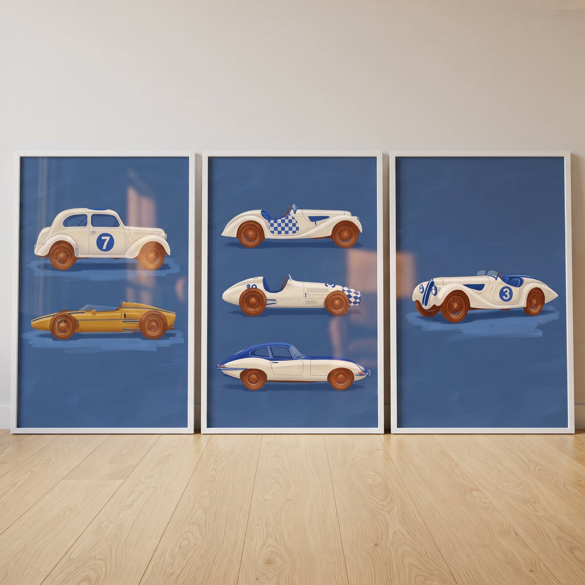 Classic Vintage Race Cars Digital Trio Collection