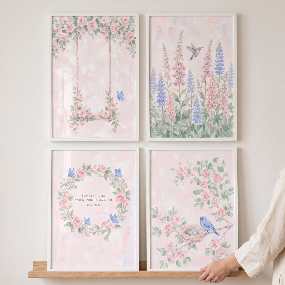 Charming Pink Floral Garden Digital Art Collection