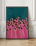 Abstract Flamingo Flock High-Resolution Digital Artwork