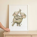 Dancing Elephants Watercolor Digital Download