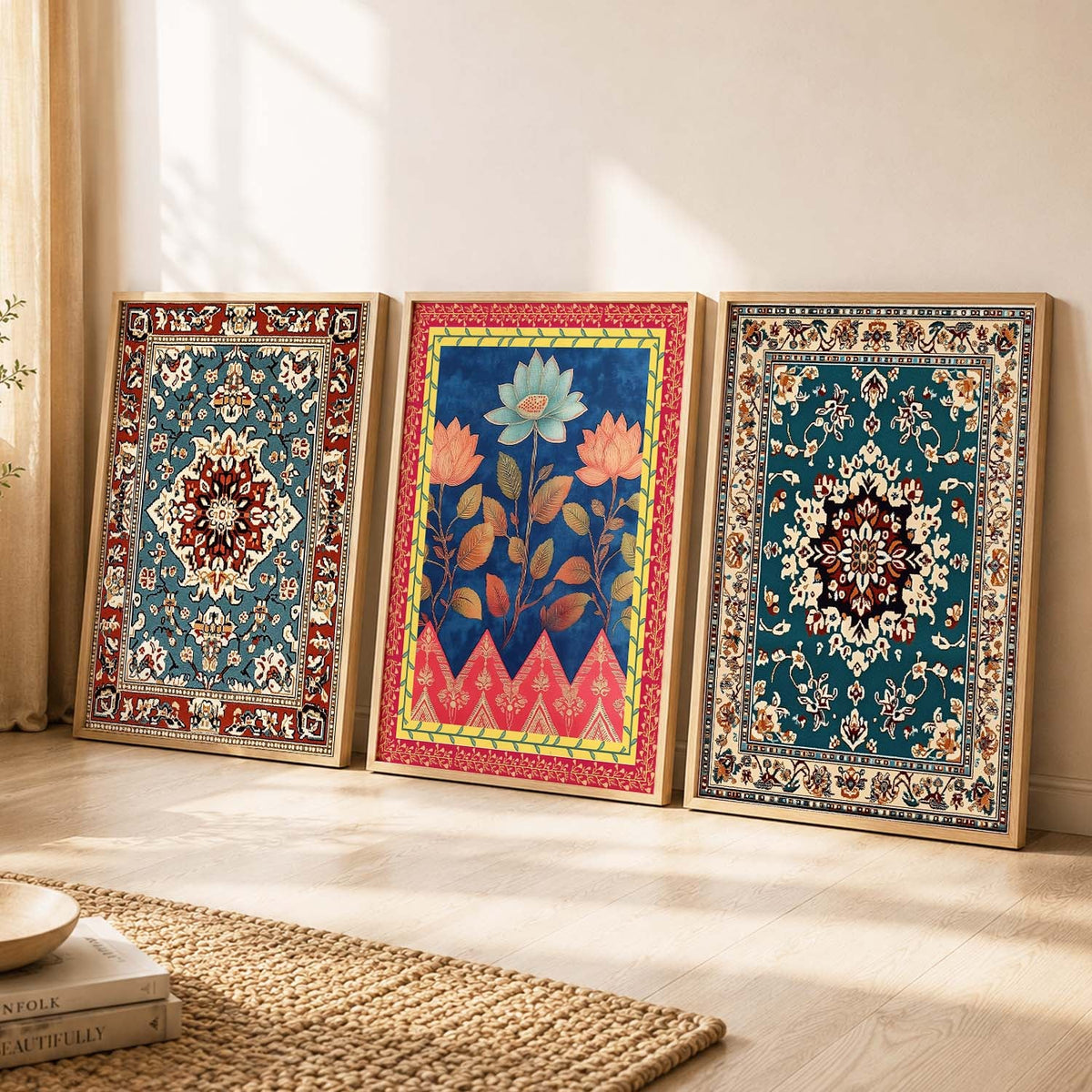 Bohemian Tapestry Trio Digital Art Collection