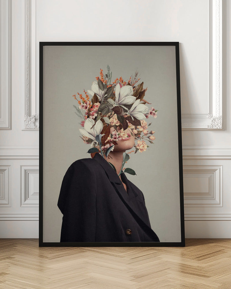 Floral Elegance Portrait Digital Art