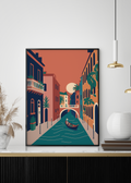 Venetian Sunset Gondola Digital Art