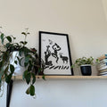 Abstract Dancer and Goat Minimalist Line Art Digital Print