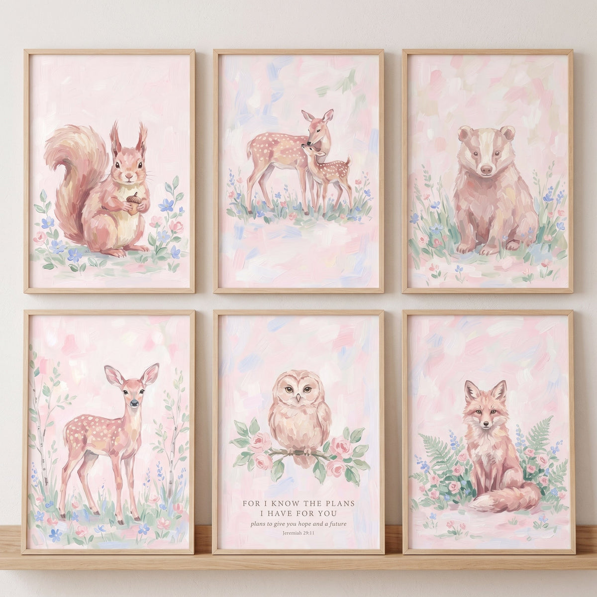 Enchanted Woodland Animals Nursery Digital Art Collection