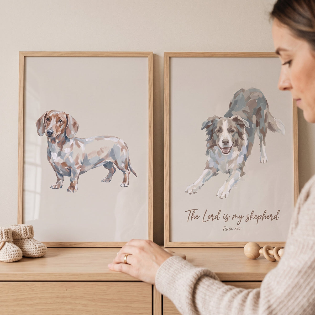 Charming Dog Portrait Digital Artwork Set