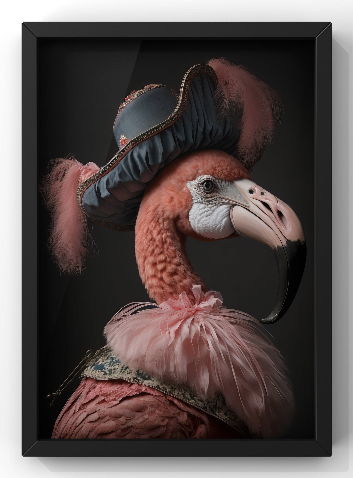 Aristocratic Flamingo in Pirate Hat Digital Art