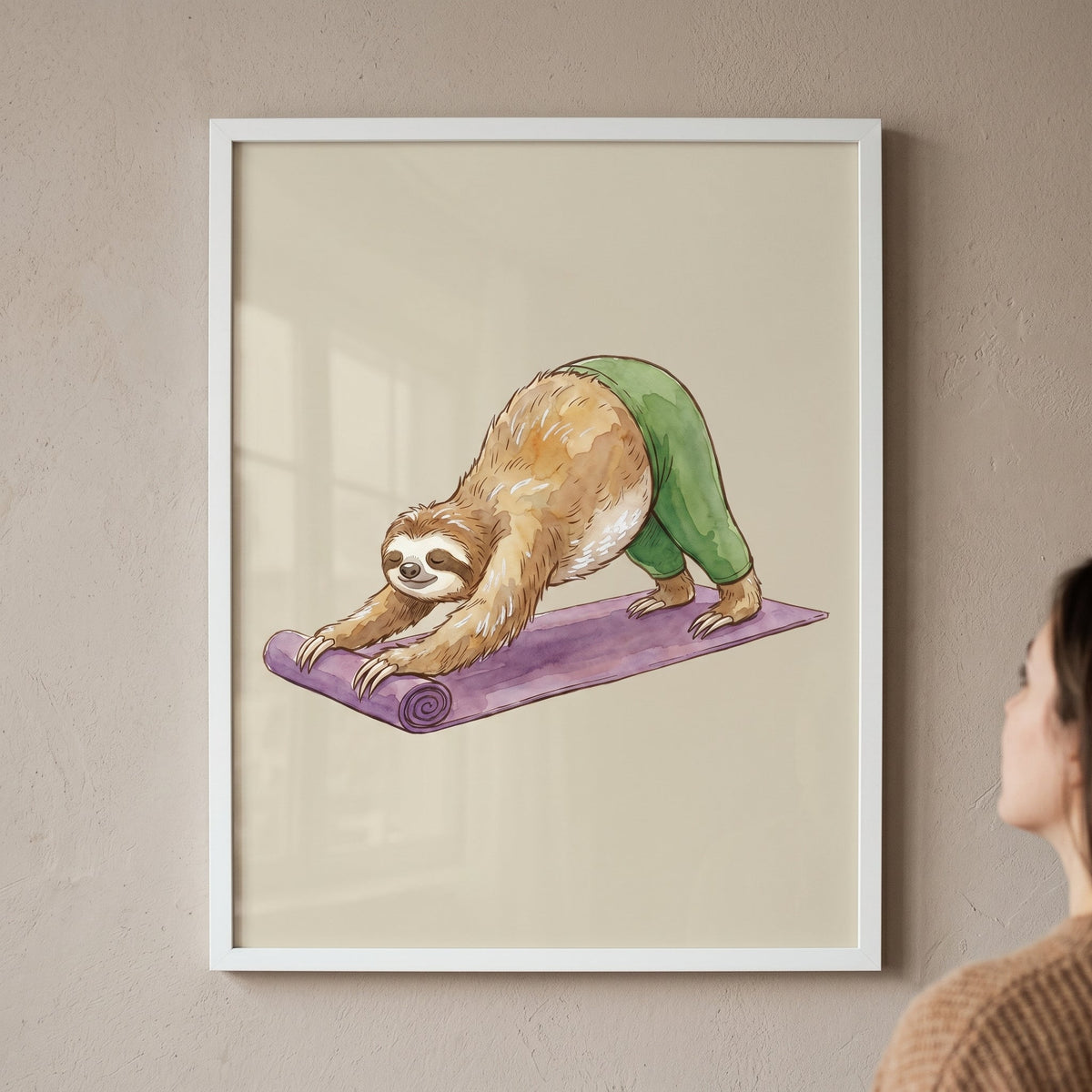 Yoga Sloth Digital Art