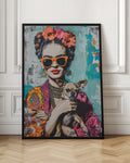 Vibrant Frida with Chihuahua Digital Art