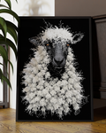 Abstract Floral Sheep Digital Art Print