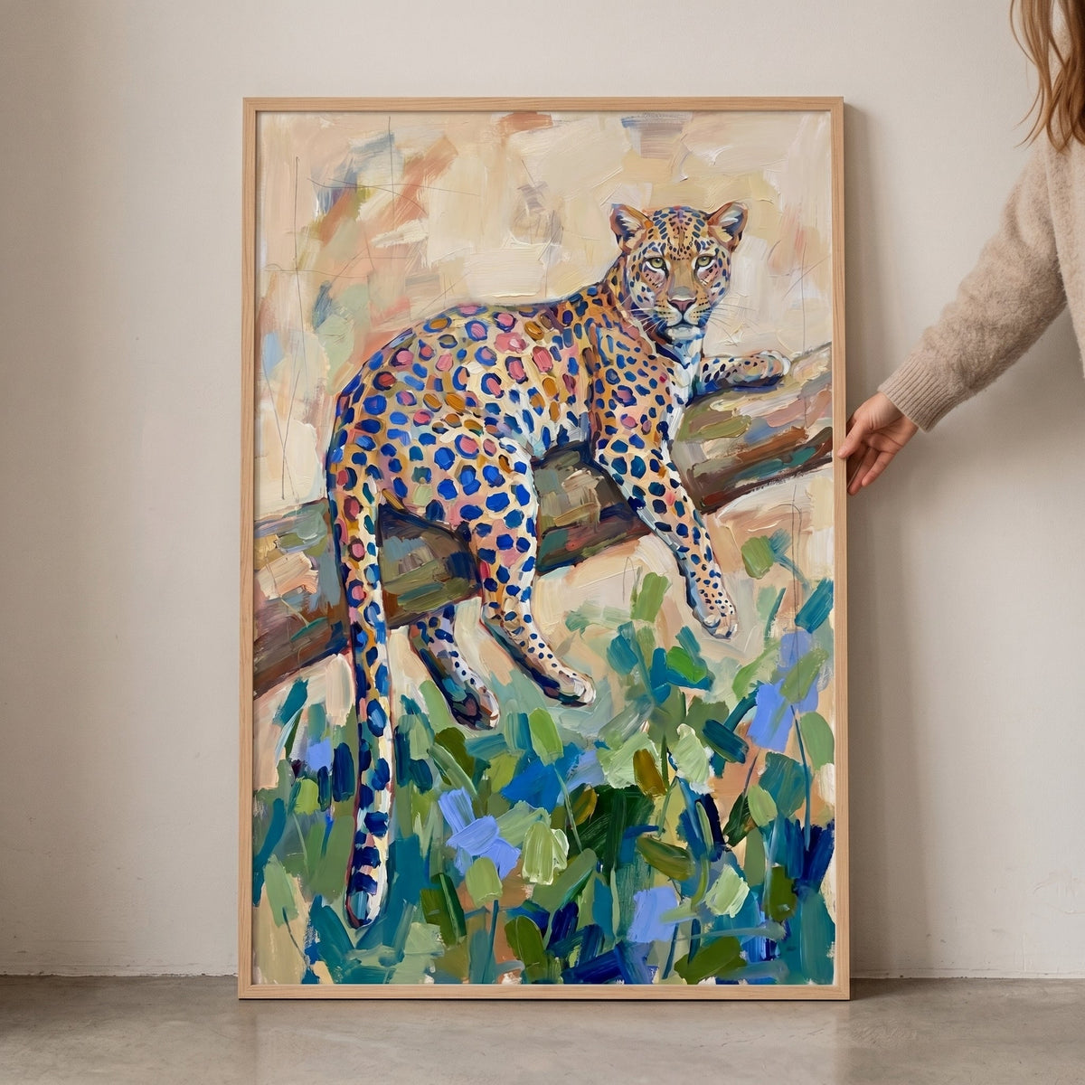 Abstract Leopard in Tree Digital Artwork