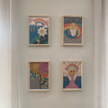 Retro Groovy Smiley Wall Art Set of 4