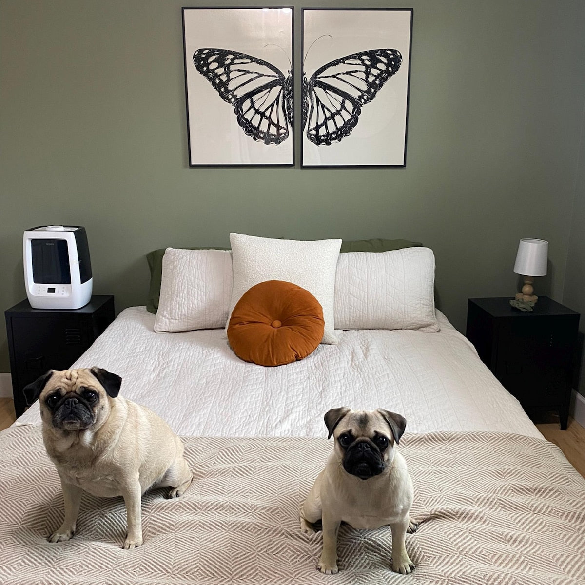 Minimalist Monarch Butterfly Split Diptych Digital Art