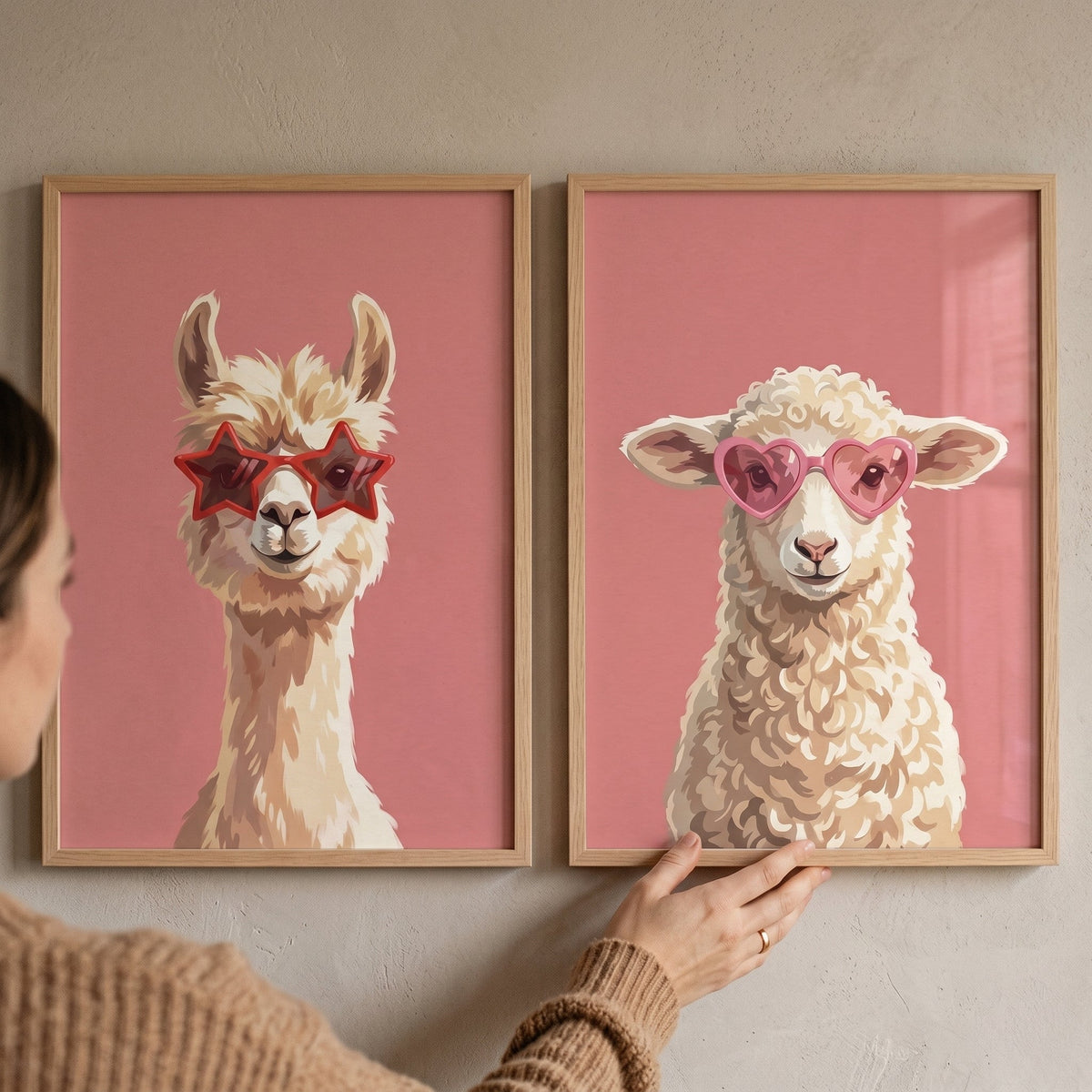 Chic Alpaca and Sheep Sunnies Digital Art Set