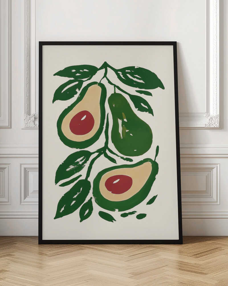Abstract Avocado Botanical Digital Art Print