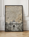 Vintage Rome Map & Trevi Fountain Collage Digital Art