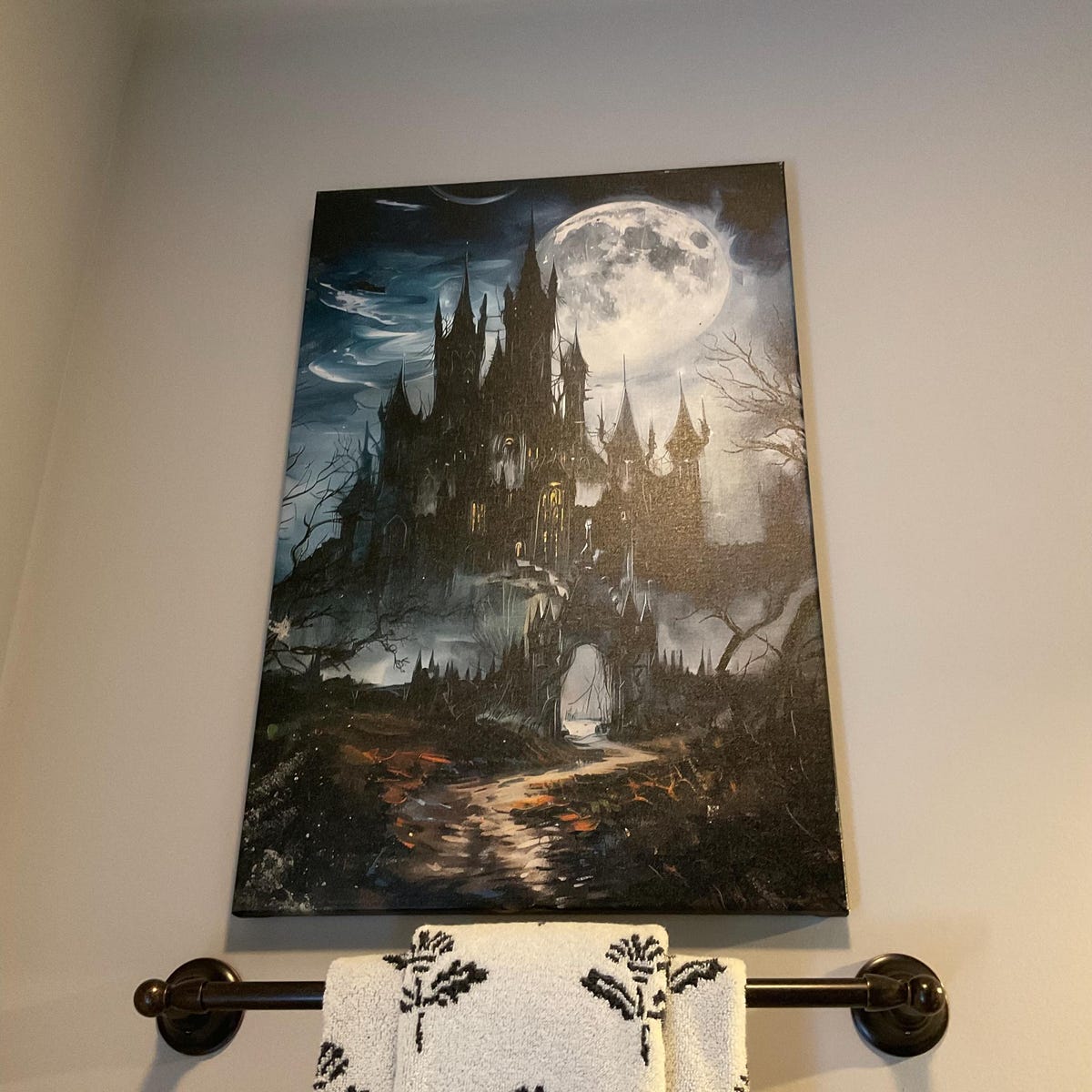 Gothic Moonlight Castle Digital Artwork