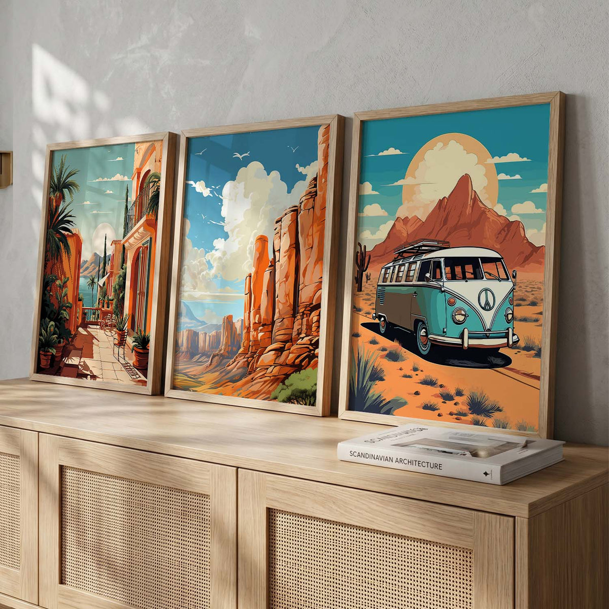 Retro Road Trip Trio Digital Artwork