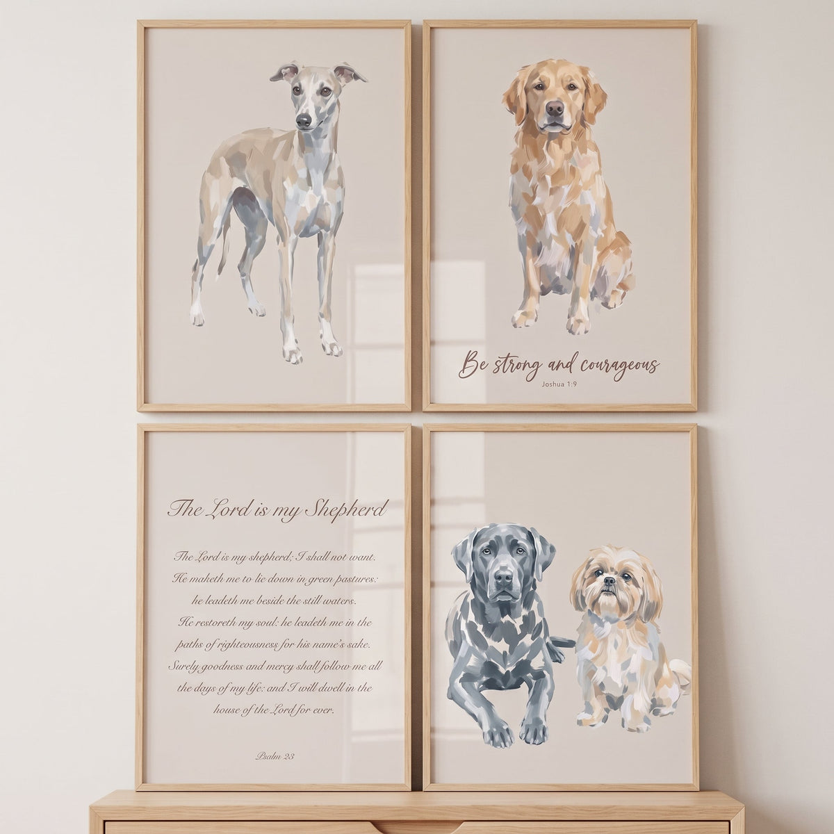 Custom Dog Portrait Wall Art Bundle