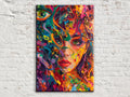 Abstract Vibrant Woman Portrait Digital Art