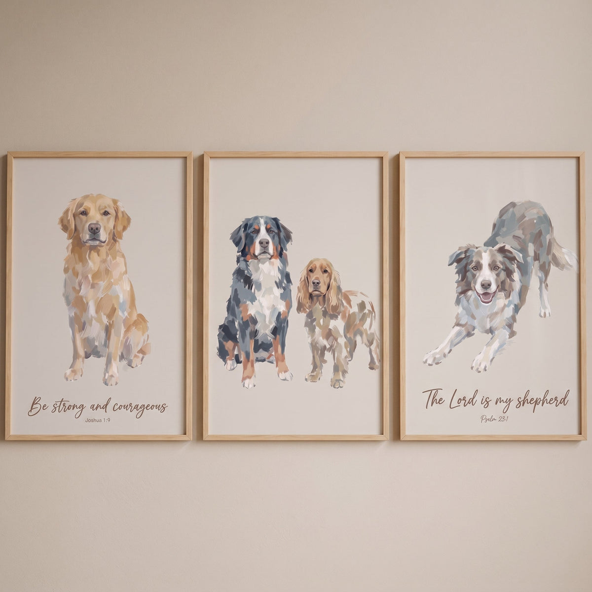 Faithful Paws Trio Digital Art Prints
