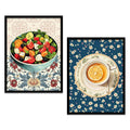 Kitchen Salad and Lemon Tea Digital Art Pair
