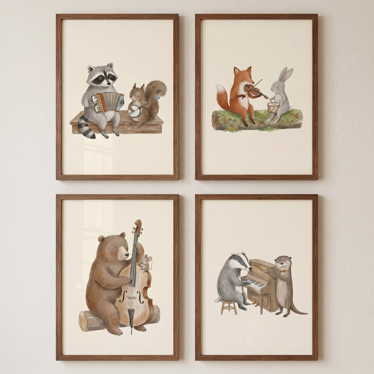 Woodland Animal Band Instant Digital Art Print Collection