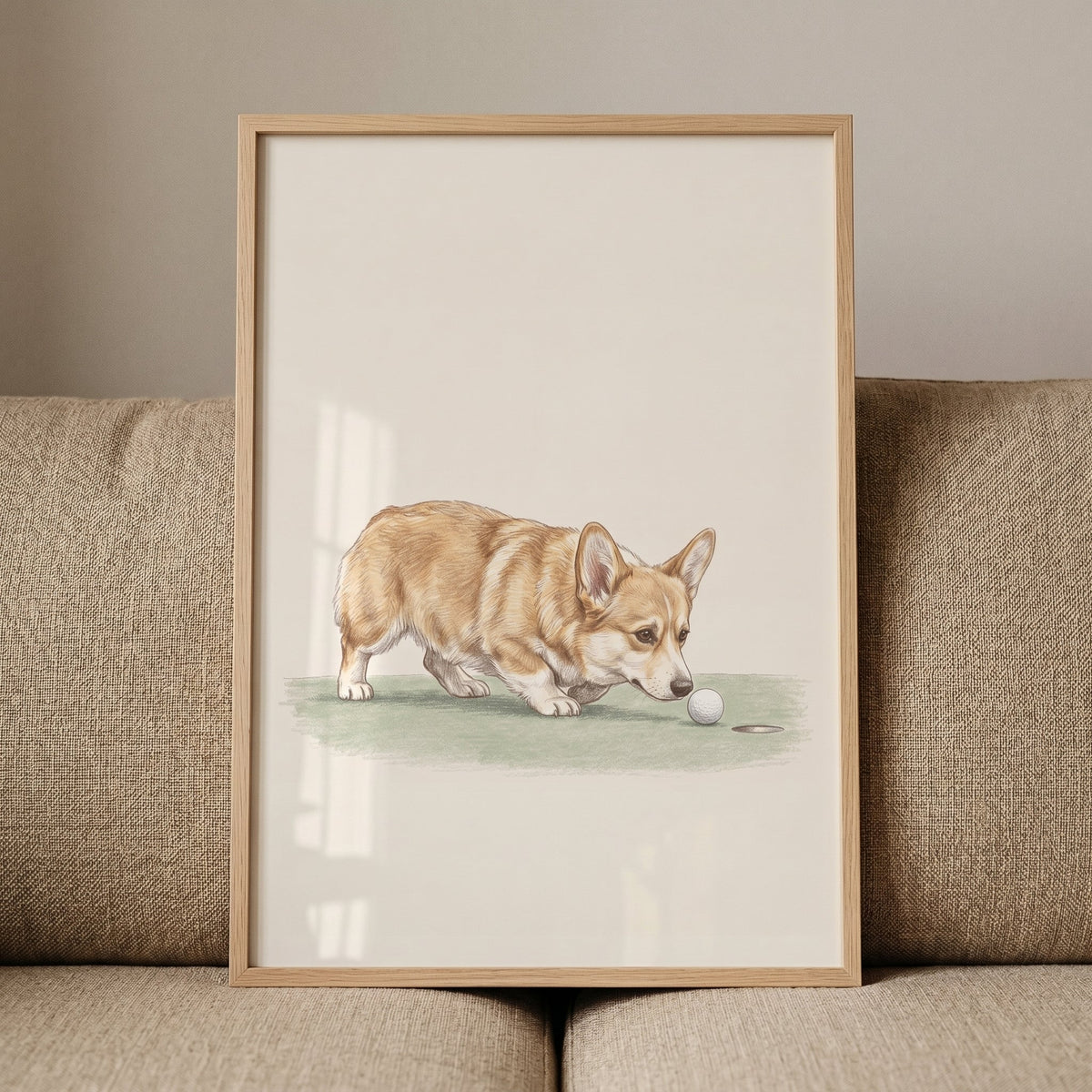 Corgi Golfing Companion Digital Artwork