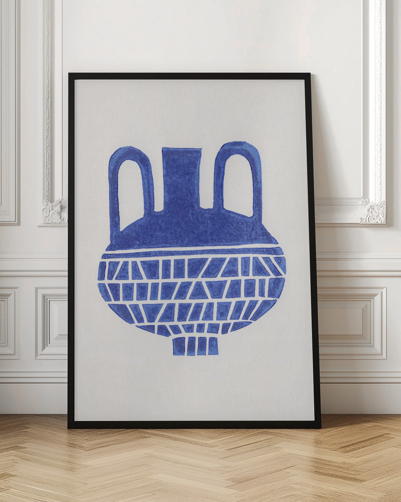 Abstract Blue Amphora Digital Artwork