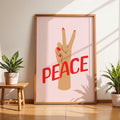 Peace Hand Sign Digital Art Print