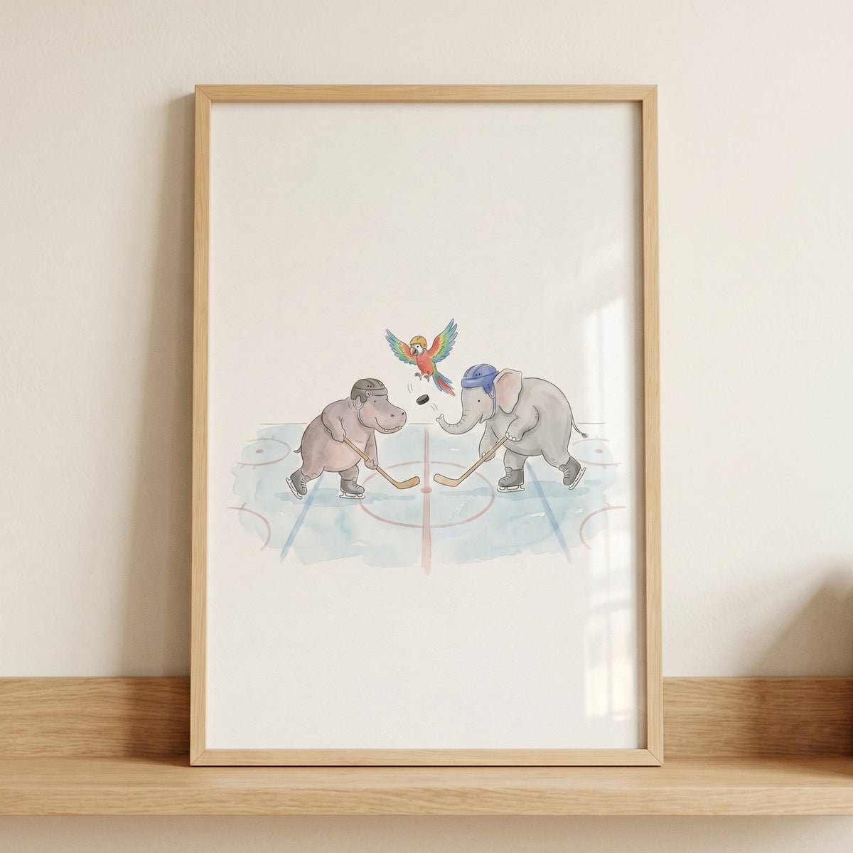Cute Animal Hockey Match Digital Art