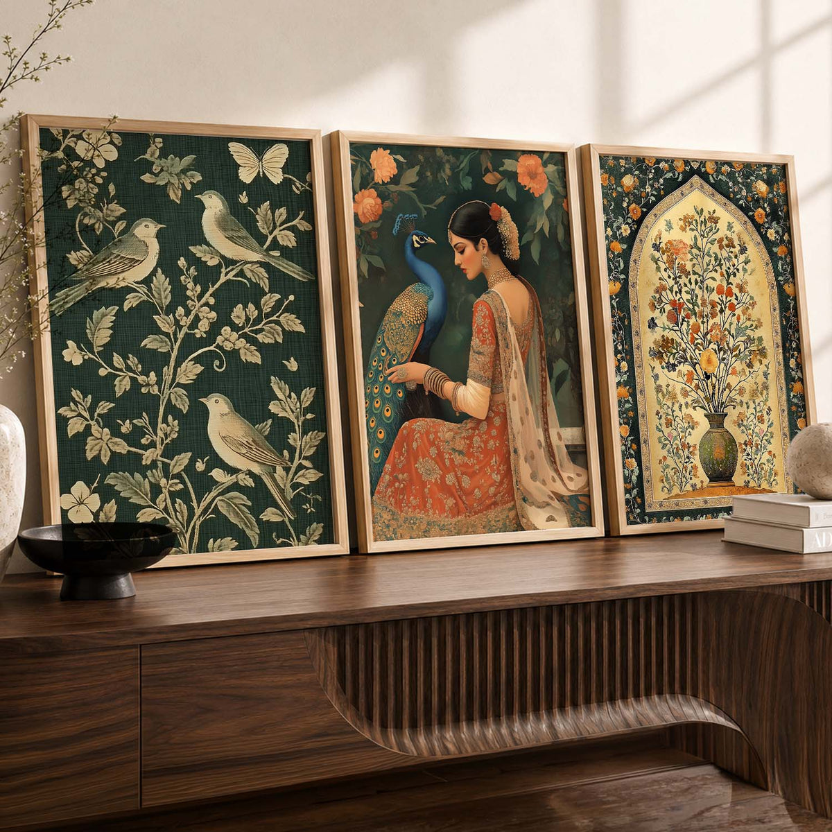 Ethereal Indian Heritage Triptych Digital Art