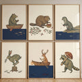 Whimsical Woodland Animals High-Resolution Digital Artwork Set