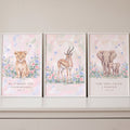 Watercolor Safari Animals Nursery Set of 3 Digital Prints