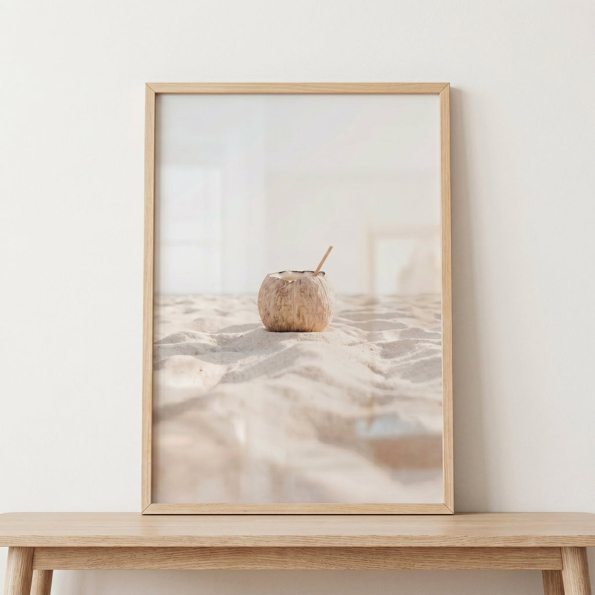 Tropical Coconut on Sandy Beach Digital Art