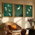 Ethereal Cranes Triptych Digital Art