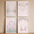 Pink Botanical and Scripture Wall Art Gallery Set