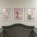 Charming Woodland Bunny and Floral Trio Digital Art Set