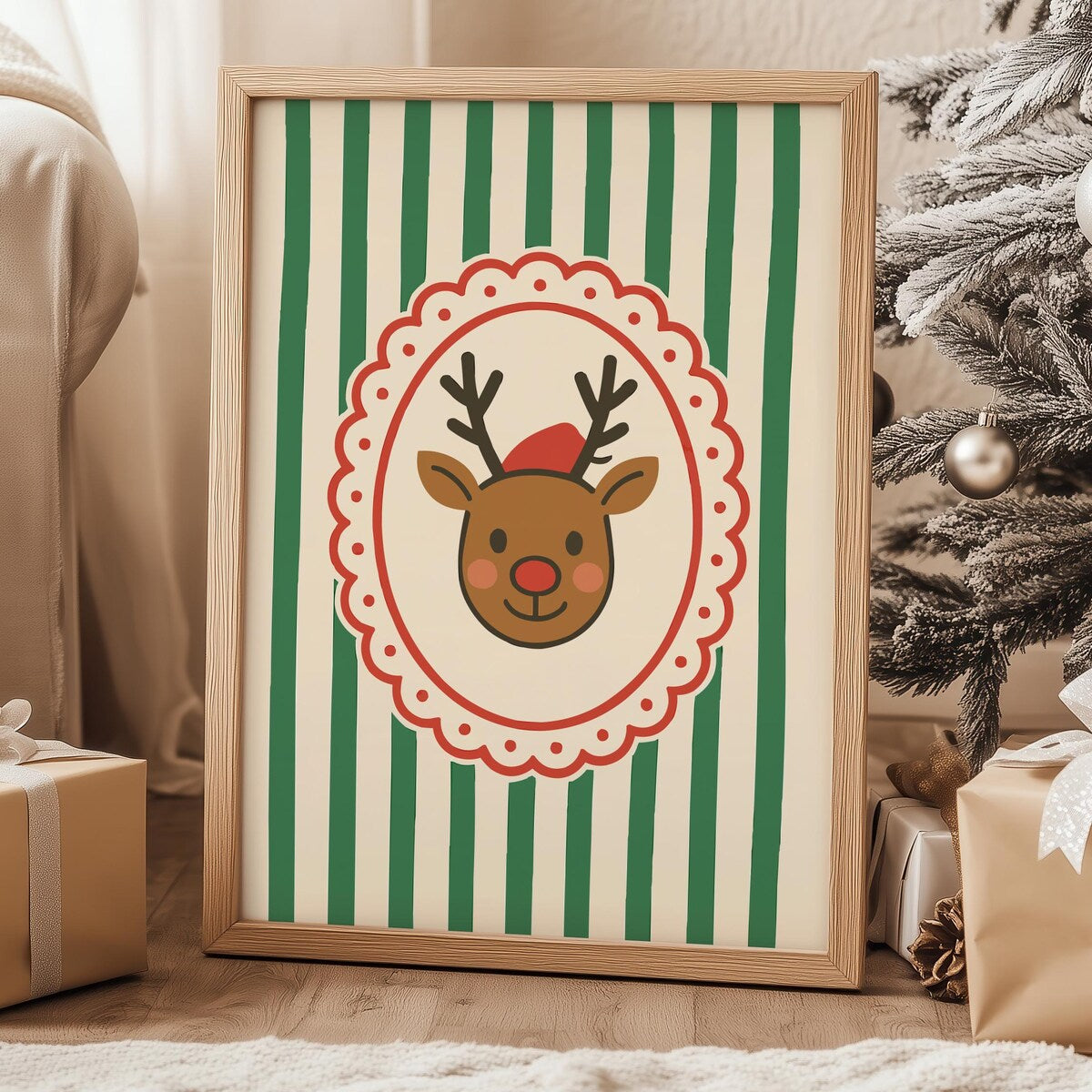 Festive Reindeer Digital Art