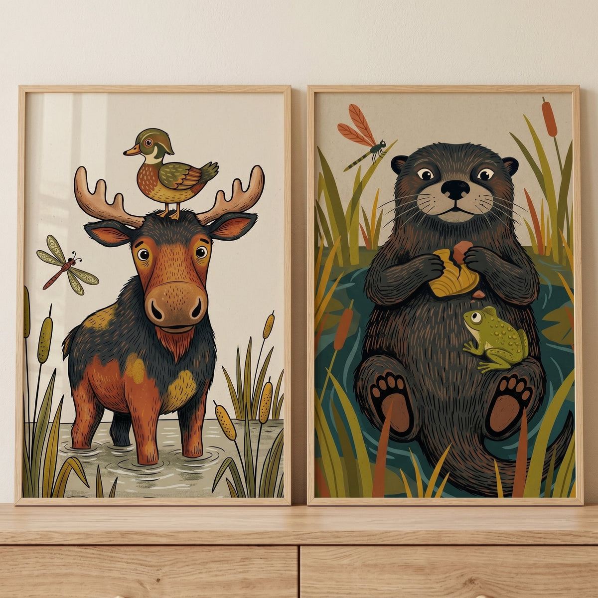 Charming Woodland Animals Digital Art Set