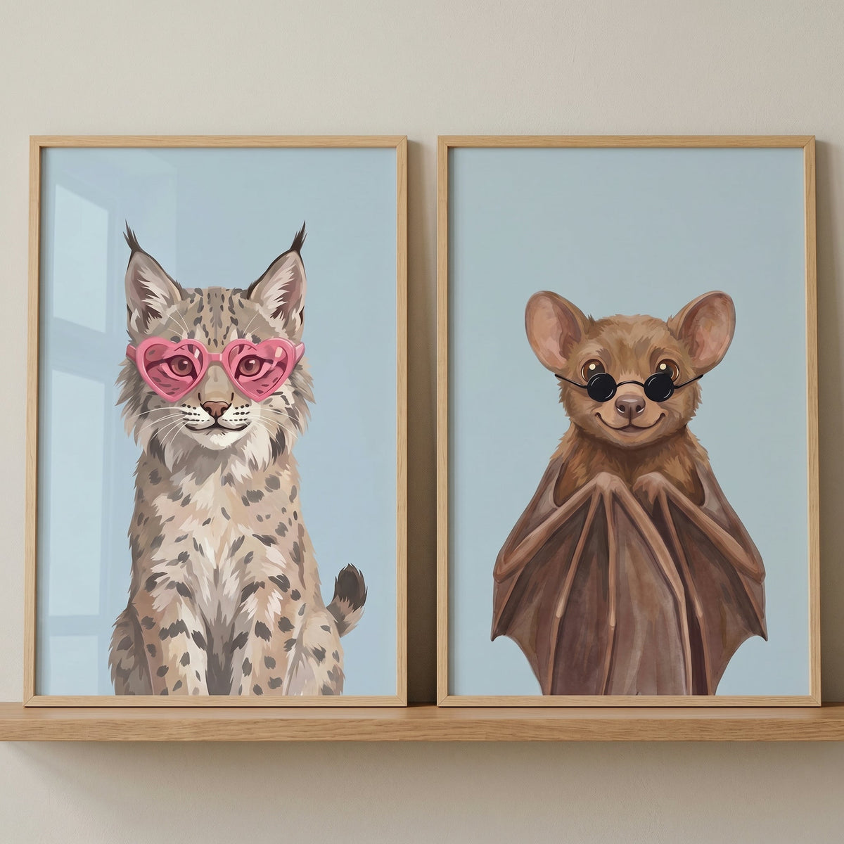 Chic Animals in Sunglasses Digital Art Set