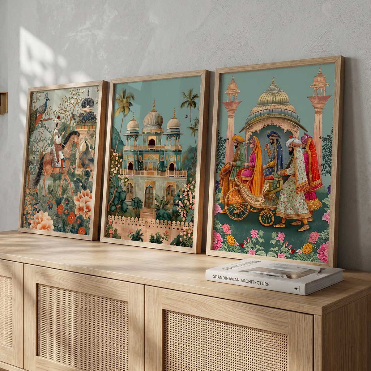 Mughal Royal Court Trio Digital Art
