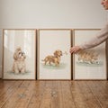 Charming Golfing Dogs Digital Art Trio