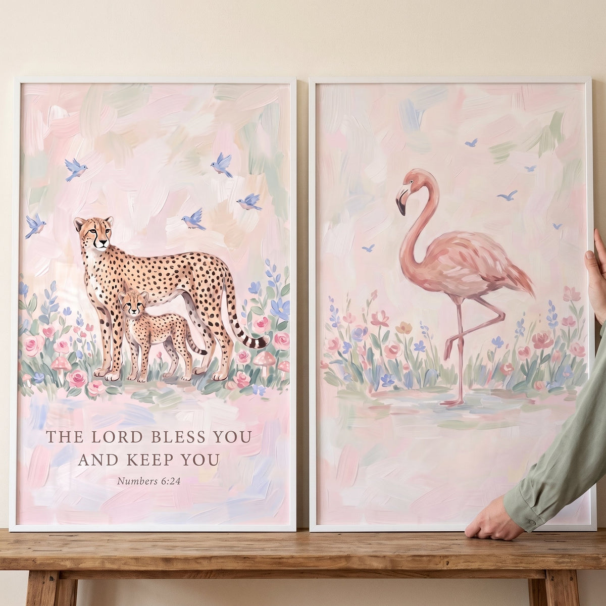 Safari Animals And Flamingo Nursery Digital Art Set