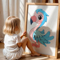 Charming Blue Flamingo Digital Art Print