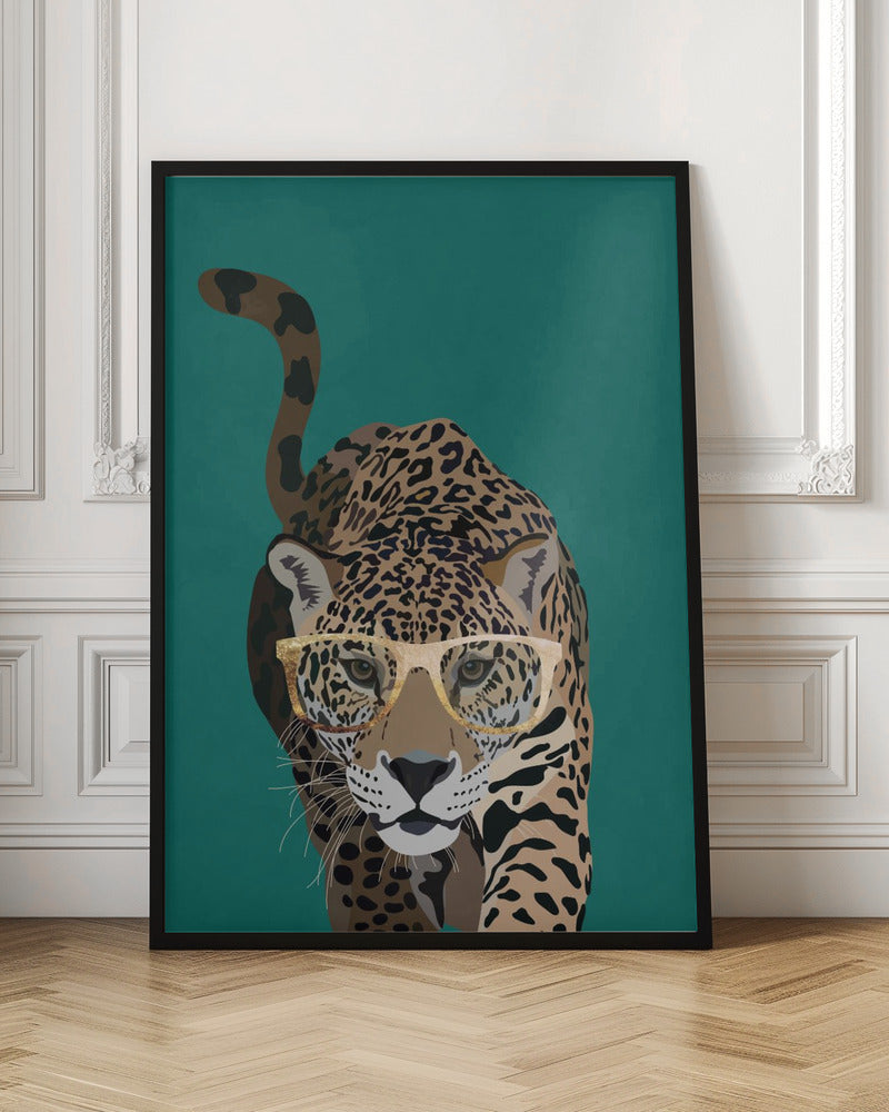 Chic Leopard with Glasses Digital Art