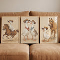 Cowboy Ducks Digital Art Triptych