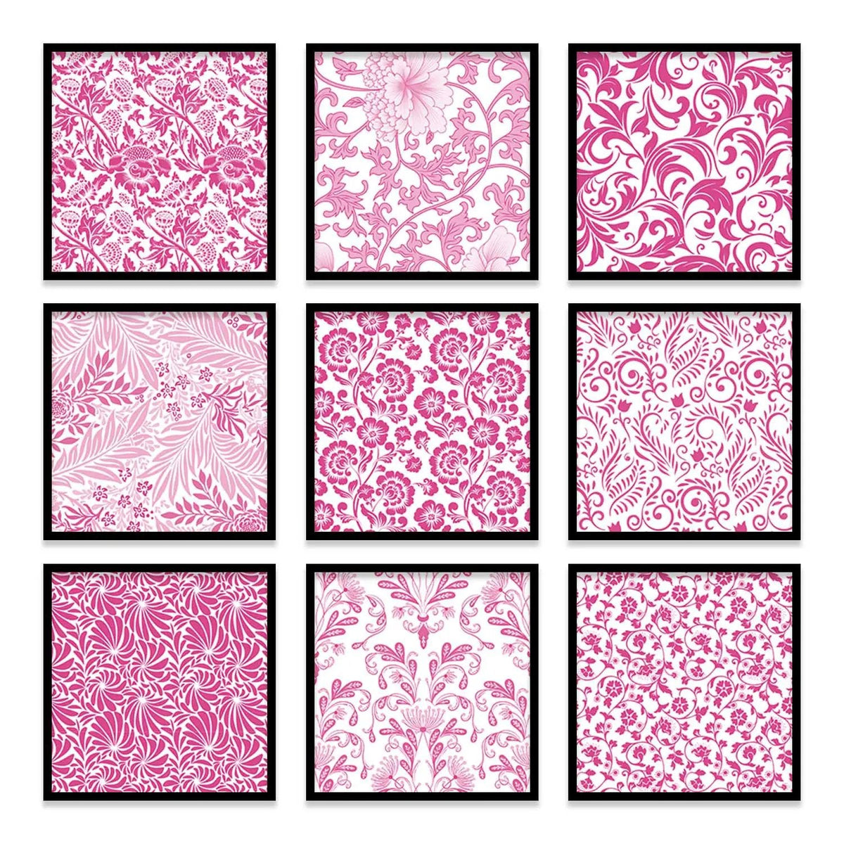 Pink Floral Patterns Digital Bundle