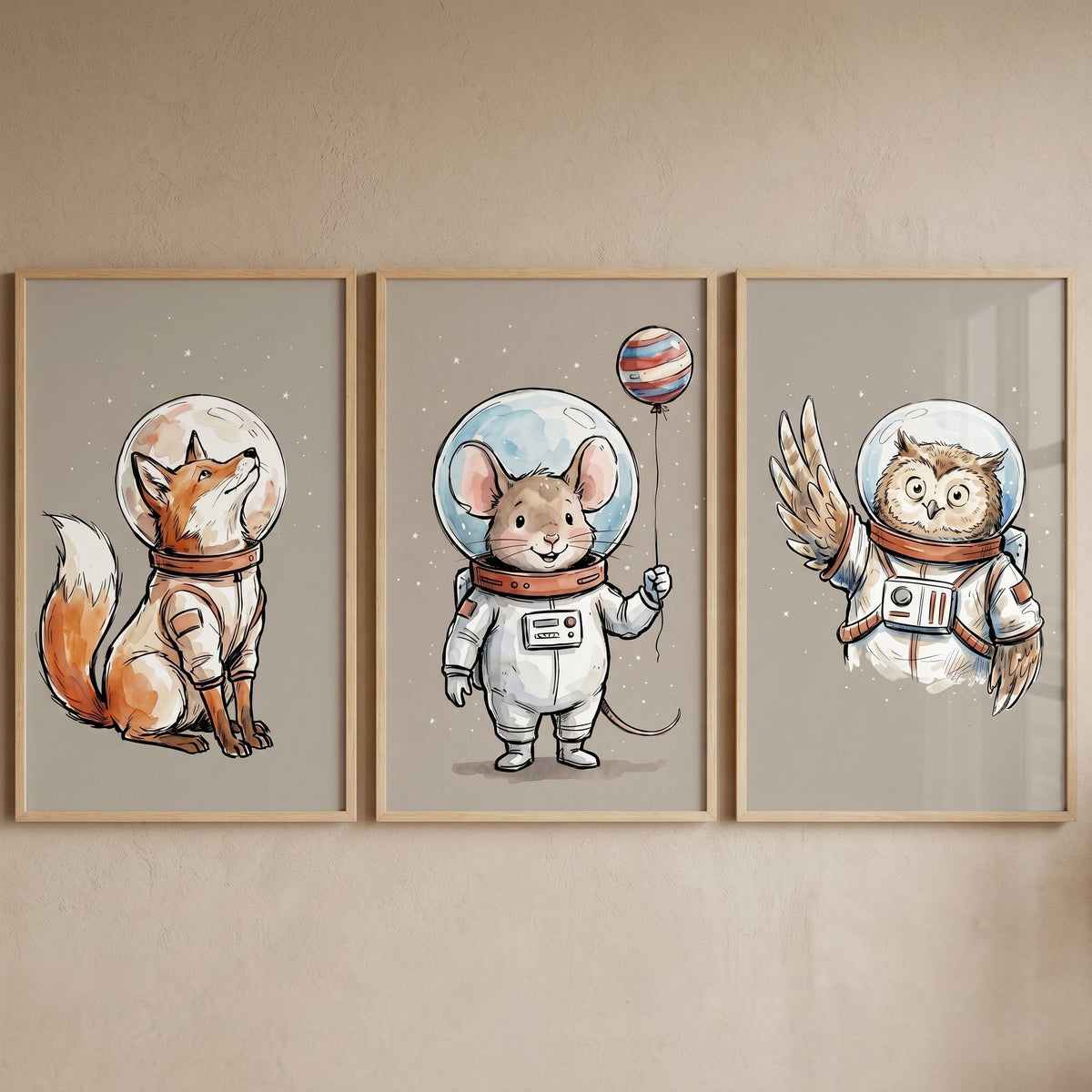 Space Explorer Animals Digital Trio